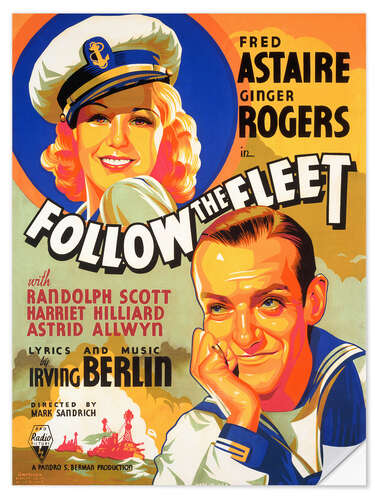 Selvklebende plakat Follow The Fleet - Fred Astaire, Ginger Rogers