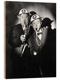 Wood print Laurel and Hardy in &quot;Air Raid Wardens&quot;, 1943