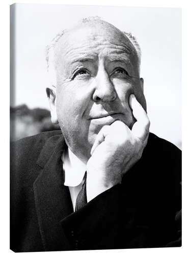 Canvastavla Alfred Hitchcock, on-set, 1963