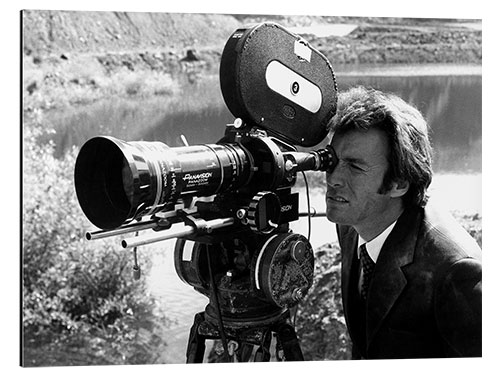 Aluminiumsbilde Clint Eastwood On the Set of Dirty Harry, 1971