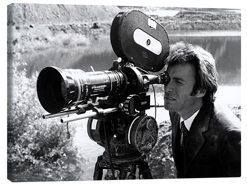 Stampa su tela Clint Eastwood On the Set of Dirty Harry, 1971