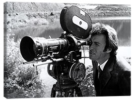 Leinwandbild Clint Eastwood am Set von Dirty Harry, 1971