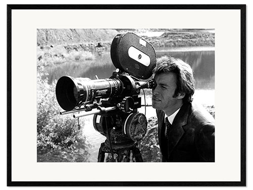 Impresión de arte enmarcada Clint Eastwood On the Set of Dirty Harry, 1971