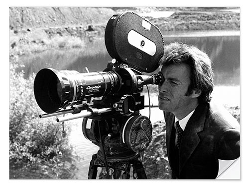 Selvklebende plakat Clint Eastwood On the Set of Dirty Harry, 1971