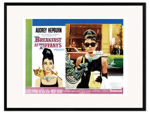 Impressão artística com moldura Breakfast at Tiffany's - Audrey Hepburn, US Lobbycard