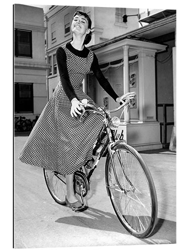 Galleriprint Audrey Hepburn Bicycles on Set of Sabrina, 1954