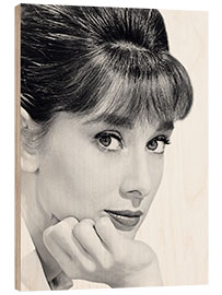 Wood print Audrey Hepburn, 1964