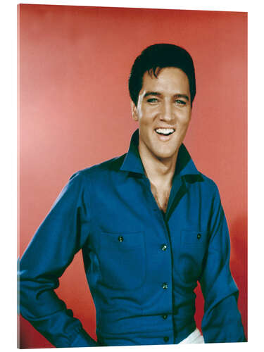 Acrylic print Elvis in a Blue Shirt