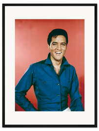 Gerahmter Kunstdruck Elvis in einem Blauen Hemd
