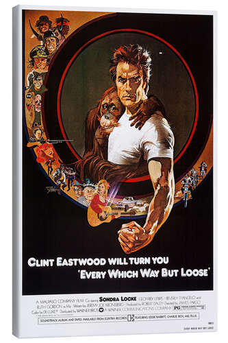 Canvas print Clint Eastwood - Every Which Way But Loose, 1978