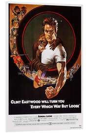 Foam board print Clint Eastwood - Every Which Way But Loose, 1978