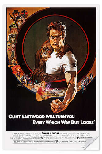 Vinilo para la pared Clint Eastwood - Every Which Way But Loose, 1978