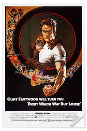 Selvklebende plakat Clint Eastwood - Every Which Way But Loose, 1978