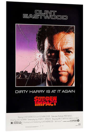 Print på skumplade Clint Eastwood - Sudden Impact, 1983