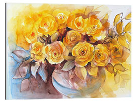 Aluminium print Yellow Rose Bouquet