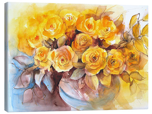 Canvas print Yellow Rose Bouquet