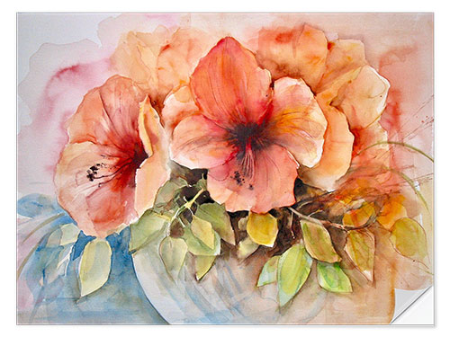 Sticker mural Hibiscus Bouquet