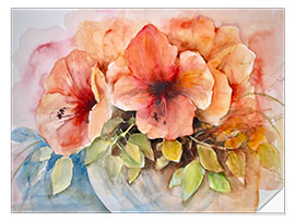 Sticker mural Hibiscus Bouquet