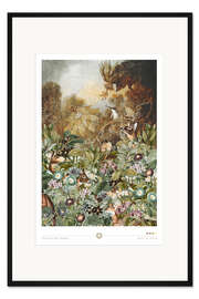 Gerahmter Kunstdruck Schar von Hirschen