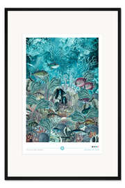 Gerahmter Kunstdruck Schwärmende Fische