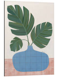 Magnettafel Vase mit Monstera-Blättern