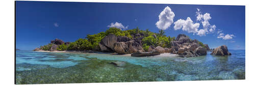 Aluminium print Dream Beach on La Digue, Seychelles