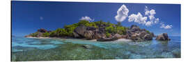 Aluminium print Dream Beach on La Digue, Seychelles