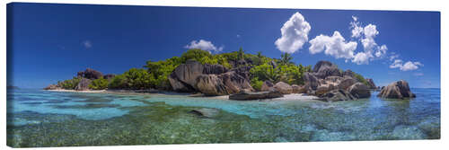 Leinwandbild Traumstrand auf La Digue, Seychellen