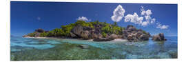 Hartschaumbild Traumstrand auf La Digue, Seychellen