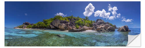 Naklejka na ścianę Dream Beach on La Digue, Seychelles