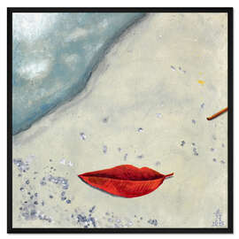 Gerahmter Kunstdruck Lips On the Beach