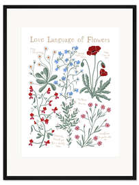 Gerahmter Kunstdruck Floriography, the Love Language of Flowers