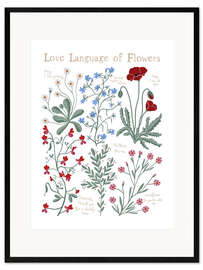 Inramat konsttryck Floriography, the Love Language of Flowers