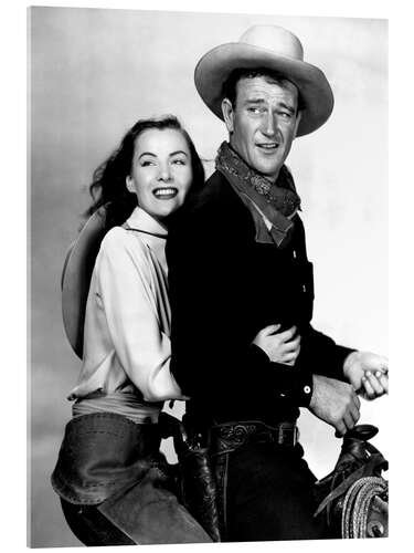 Acrylic print Ella Raines, John Wayne in "Tall in the Saddle", 1944