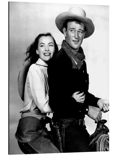 Aluminium print Ella Raines, John Wayne in "Tall in the Saddle", 1944