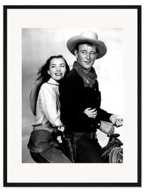 Gerahmter Kunstdruck Ella Raines, John Wayne in "Mit Büchse und Lasso", 1944