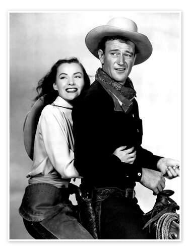 Poster Ella Raines, John Wayne in "Mit Büchse und Lasso", 1944