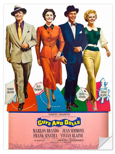 Wandsticker Guys and Dolls - Marlon Brando, Frank Sinatra, 1955