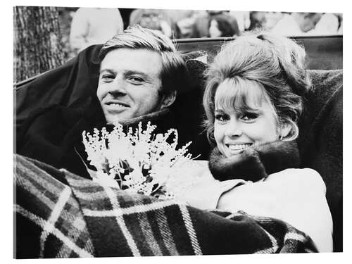 Acrylic print Robert Redford, Jane Fonda, on set of "Barefoot in the Park"