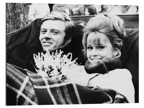 Alubild Robert Redford, Jane Fonda, on set of "Barfuß im Park"