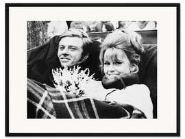 Gerahmter Kunstdruck Robert Redford, Jane Fonda, on set of "Barfuß im Park"