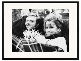 Impresión de arte enmarcada Robert Redford, Jane Fonda, on set of "Barefoot in the Park"