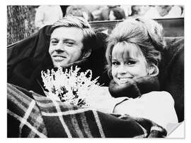 Vinilo para la pared Robert Redford, Jane Fonda, on set of "Barefoot in the Park"