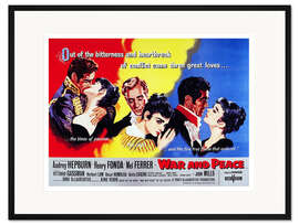 Gerahmter Kunstdruck Audrey Hepburn - Krieg und Frieden (englisch), 1956