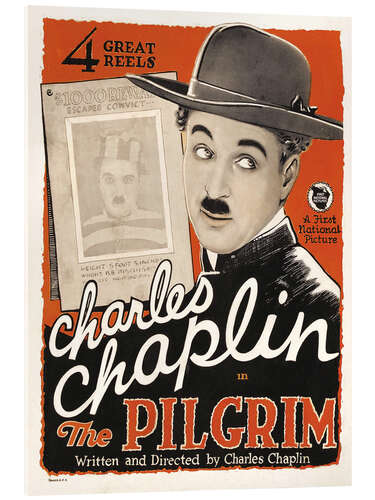 Acrylglasbild Charles Chaplin - Der Pilger (englisch), 1923