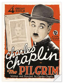 Selvklebende plakat Charles Chaplin - The Pilgrim, 1923