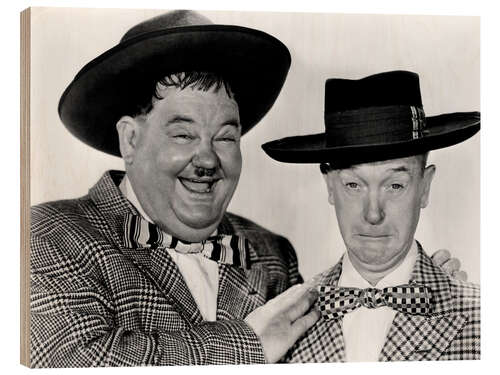 Wood print Oliver Hardy, Stan Laurel in "Jitterbugs", 1943