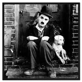 Gerahmter Kunstdruck Charlie Chaplin in "Ein Hundeleben", 1918