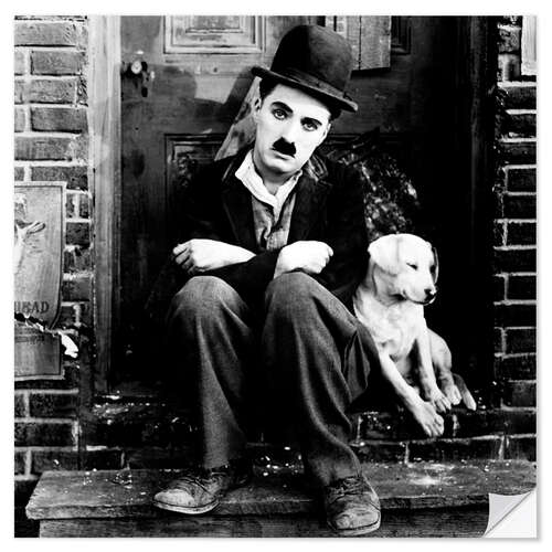 Naklejka na ścianę Charlie Chaplin in "A Dog's Life", 1918