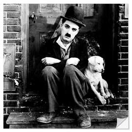 Selvklebende plakat Charlie Chaplin in "A Dog's Life", 1918